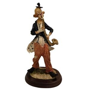 Vintage Pucci Arnart Hobo Clown 11" Figurine Playing Saxophone
